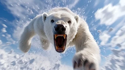  Polar bears charge in winter wonderland © Arif