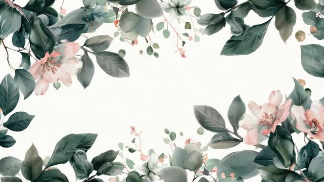 Nature-inspired floral leaf pattern with a mix of pink and green hues, ideal for wallpaper, textiles, design elements, or artistic backgrounds.