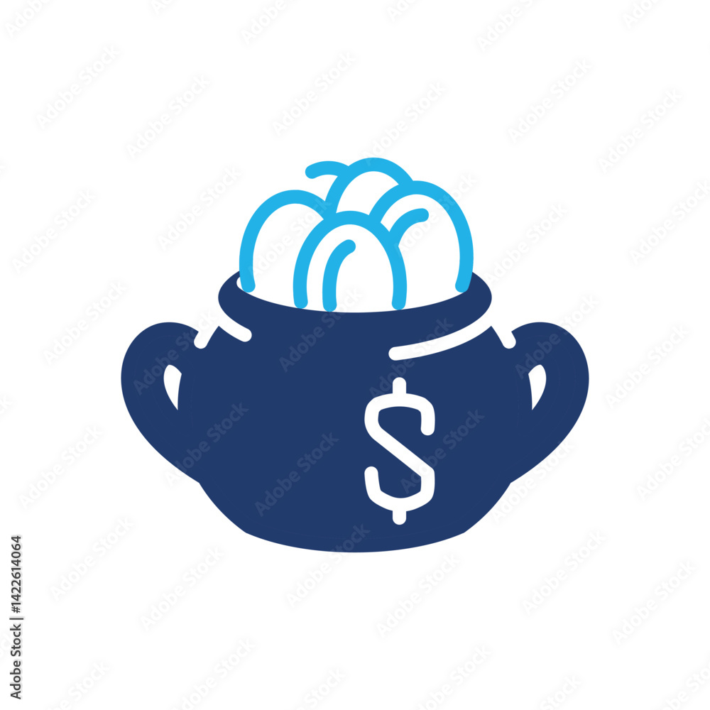 Poster jar full of coins colored icon vector design good for web or mobile app