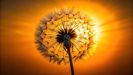 Dandelion & Tiny Insect Silhouette Photography