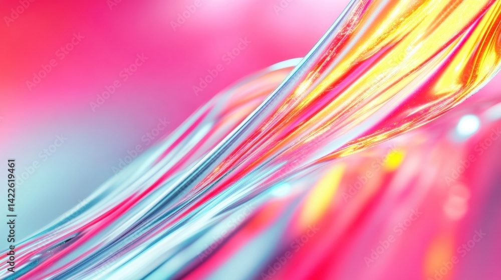 Poster colorful and translucent material flows gracefully, creating an eye-catching abstract design in shad