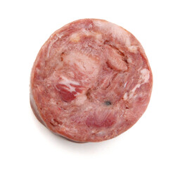 Front view of folded slice of lean pork ham