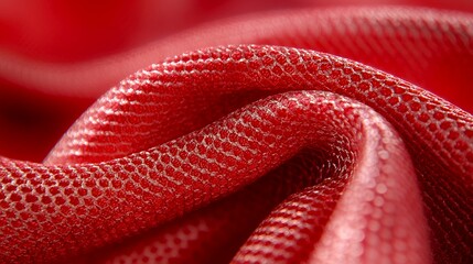Red mesh fabric detail
