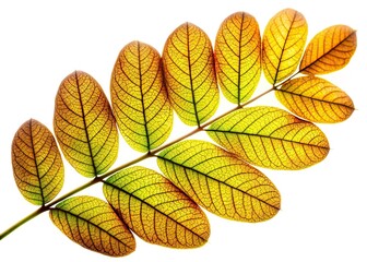 Double Exposure Robinia Leaf Macro - Backlit Veins