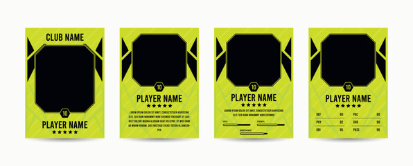 trading card template design for sports, picture frame for player performance, photo frame or border collection for hockey, basketball and football player, sports flyer design, template eps 10.