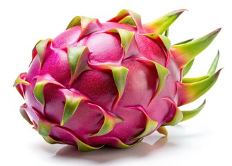 Dragon Fruit Isolated on White, Realistic Portrait Photography, High Quality AI Photo