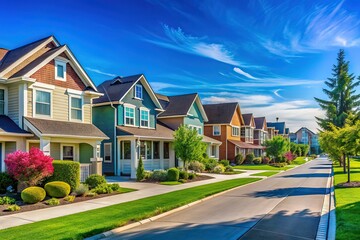 Obraz premium Dream Home: Suburban Charm, New House Purchase
