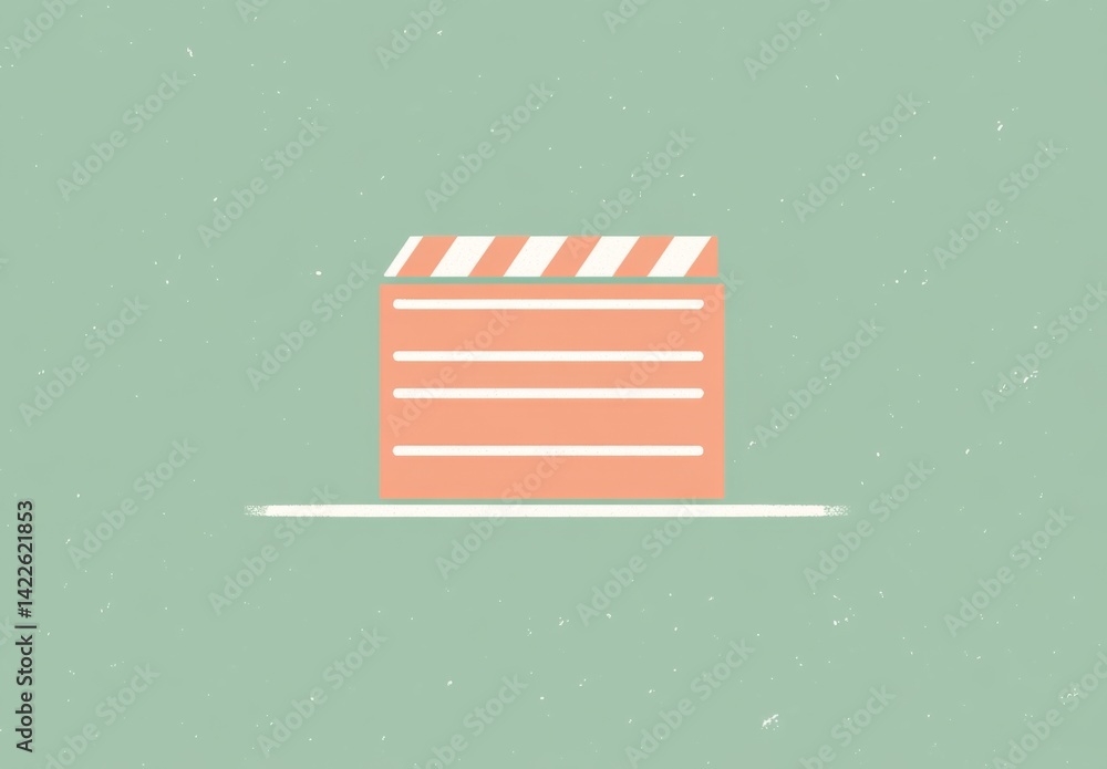 Poster clapperboard with simple line art