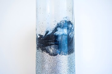 Stunning Blue Glitter Glass Vase Decor Abstract Art