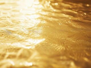 Obraz premium Golden Reflections on Water Surface Creating Stunning Visual Effects