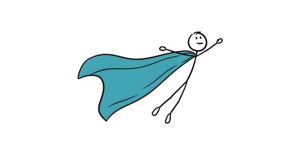 Stick Figure Superhero in Action