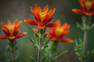 Fototapeta premium Graceful Indian Paintbrush Flower