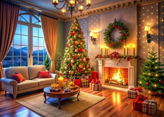 Festive Room Decorations, Drone View, Sweet Aroma