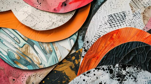 Colorful paper art with vibrant textures and patterns.