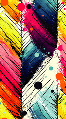 Vibrant Abstract Feather Vector Background with Colorful Paint Splashes Creative Artistic Design Ideal for Art Illustrations Prints Wallpapers Patterns Textiles Decor