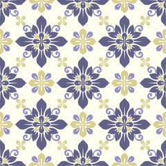 Ikat seamless pattern, Indian motif background, Islamic ethnic, floral embroidery for print, fabric.