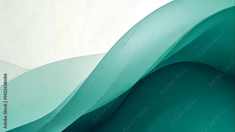 Poster abstract teal and green flowing forms background texture