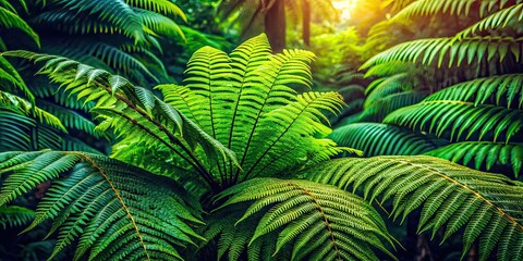 Giant Fern Bush Dense Jungle Documentary Photography