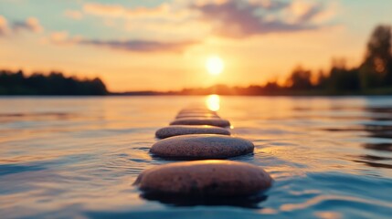 Serene Sunset Pathway