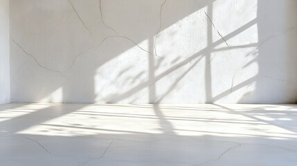 Studio interior with sunlight and shadows