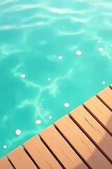 Obraz premium Tranquil Wooden Pier by the Water