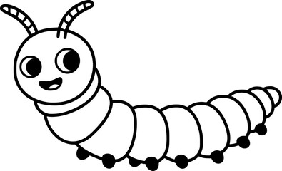 Naklejka premium Worm icon. Black silhouette. Front side view. Vector simple flat graphic illustration.