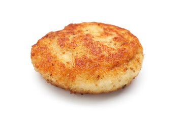 One delicious roasted patty isolated on white