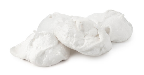 Delicious homemade meringue cookies isolated on white