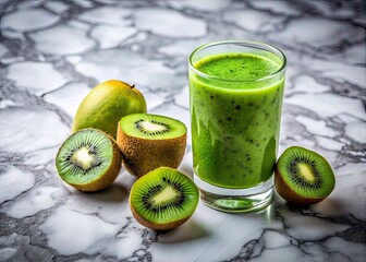 Green Smoothie, Kiwi, Marble Counter, Fashion Photography, Healthy Drink