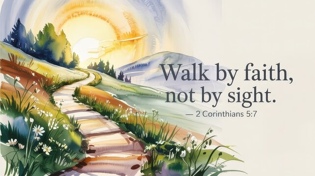 Sympathy Card With an Inspiring Message Showcasing a Serene Landscape at Sunrise