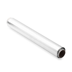 Roll of aluminum foil isolated on white