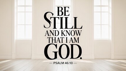 Elegant Display of Christian Bible Verse Be still and know that I am God Psalm