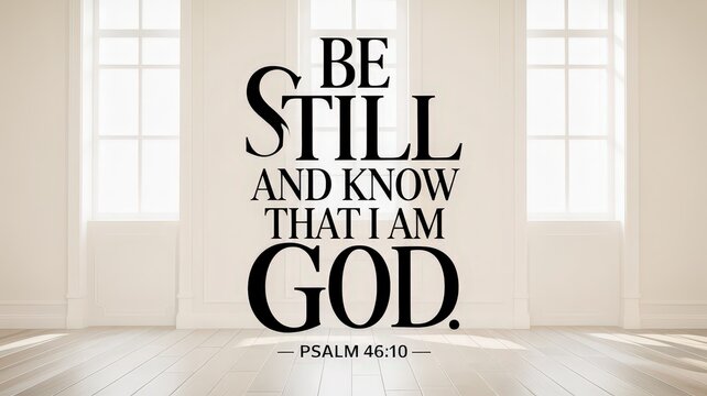 Elegant Display of Christian Bible Verse Be still and know that I am God Psalm