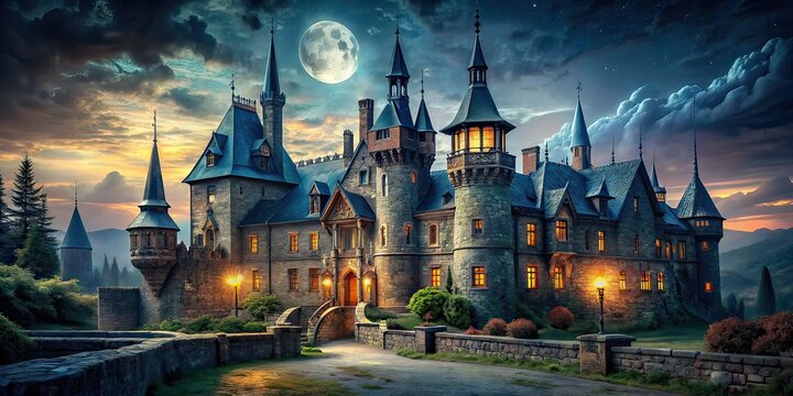Holic Castle Historic House AI Photography,  Majestic Ruins, Architectural Fantasy,  Historical Portraits