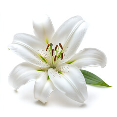 Obraz premium Elegant White Lily Flower Blossom Closeup
