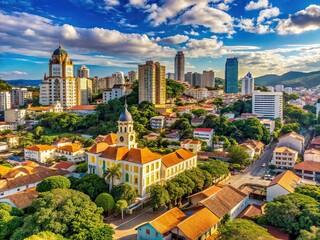 Obraz premium Itabuna Architectural Photography AI Art, Brazilian Cityscapes, Modern Buildings, Historic Architecture, City Views