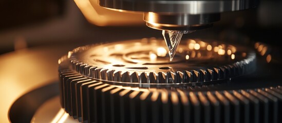 Precision Machining, Close-up of CNC Milling a Gear with Coolant