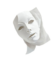 Artistic white mask on isolated background.