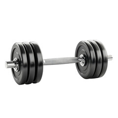 Fototapeta premium Black dumbbell on white isolate background