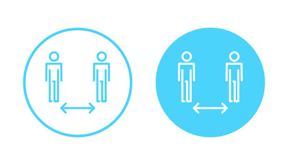 Social distance icon vector. social distancing sign and symbol. self quarantine sign