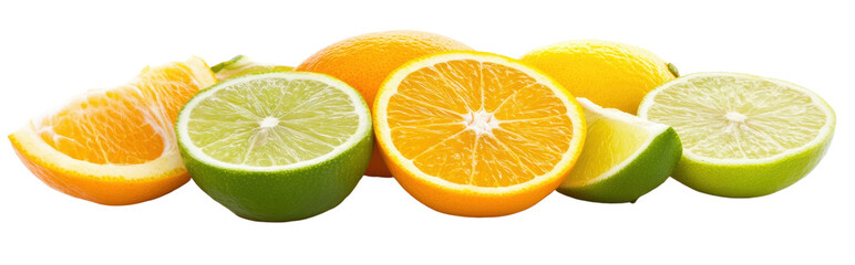 Fototapeta premium Citrus fruits, white isolate background