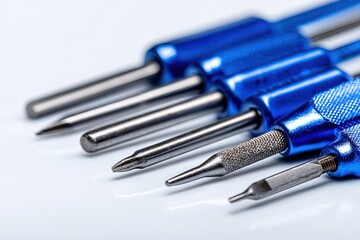 Set of Philips and flathead screwdrivers blue color