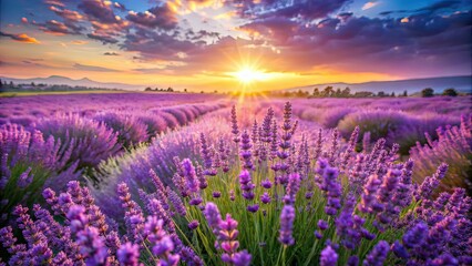 Obraz premium Lavender Field Drone Shot - Wellness & Relaxation