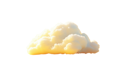 Fluffy cloud with a sunset glow