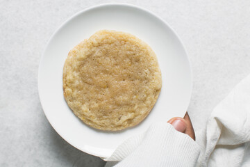 Overhead view of vanilla sugar cookies, top view of bakery style sugar cookies
