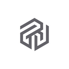 Abstract Symbol in a Hexagonal Frame