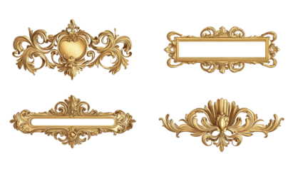 Set of ornate golden decorative frames