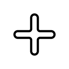 A black and white cross with a white background. The cross is a symbol of the number one