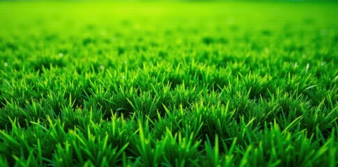 Fototapeta premium High-angle shot of artificial grass field Even green surface , summer, field