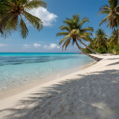  tropical beach with crystal-clear turquoise water